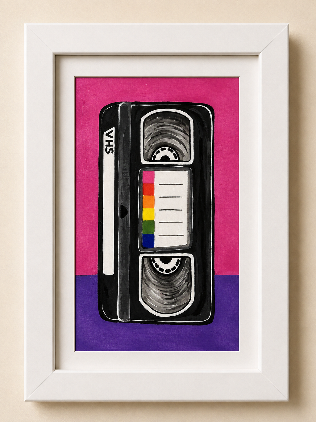 Retro VHS Tape – Original 4x6 Painting | 100 Lil Cheeky Paintings #12