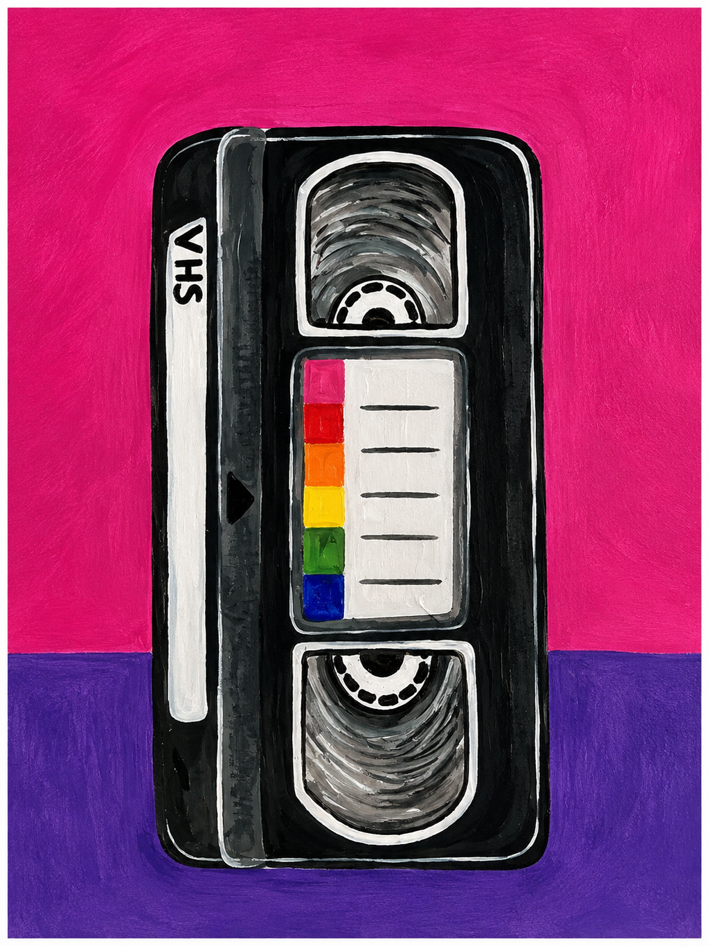 Retro VHS Tape – Original 4x6 Painting | 100 Lil Cheeky Paintings #12