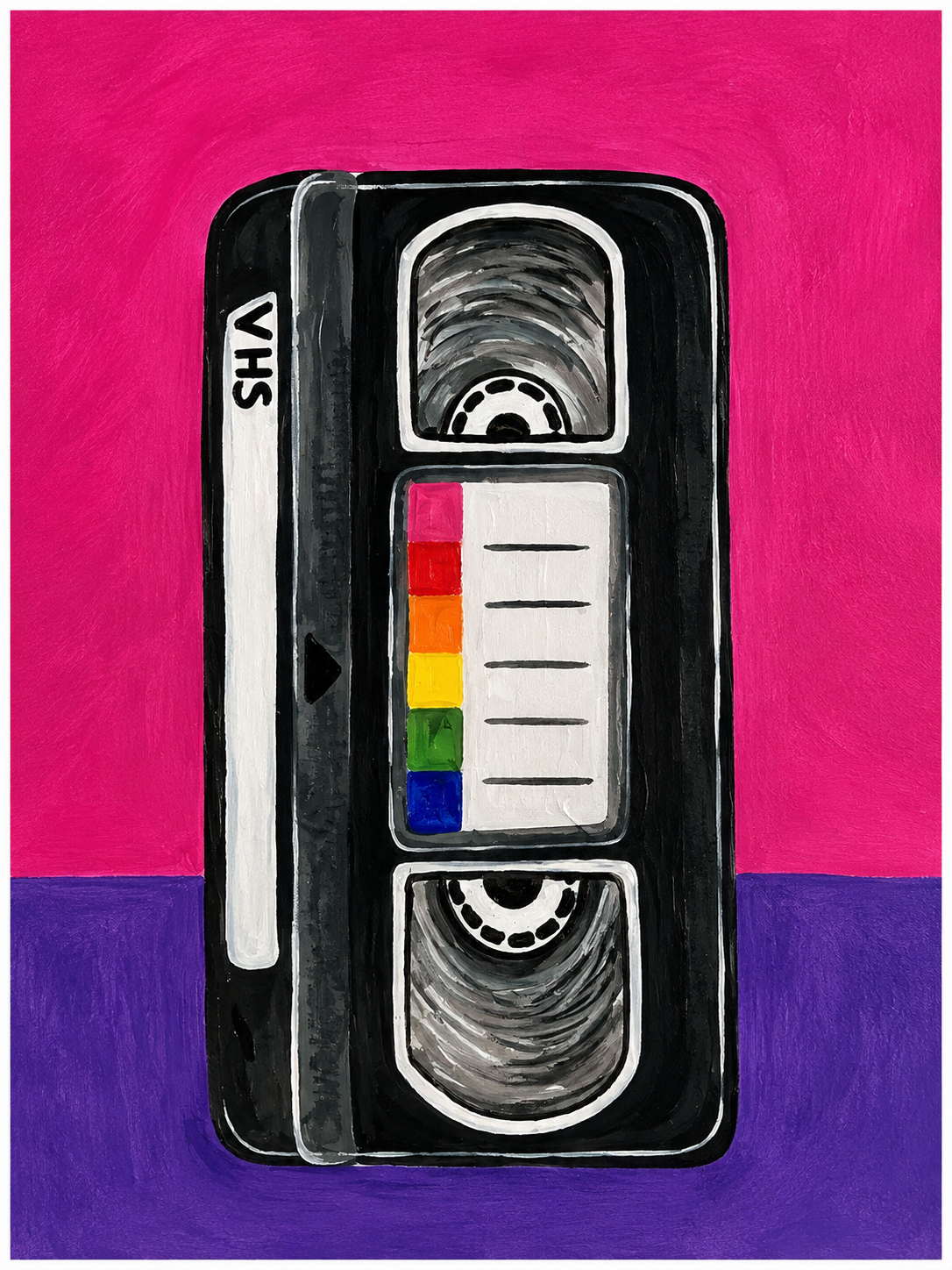 Retro VHS Tape – Original 4x6 Painting | 100 Lil Cheeky Paintings #12