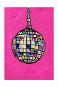 Retro Disco Ball – Original 4x6 Painting | 100 Lil Cheeky Paintings #4