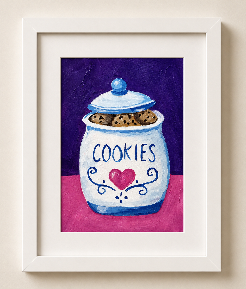 Vintage Cookie Jar – Original 4x6 Painting | 100 Lil Cheeky Paintings #7