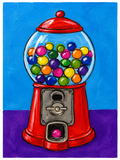 Retro Gumball Machine – Original 4x6 Painting | 100 Lil Cheeky Paintings #9