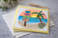 Hand-Painted Greeting Card - Chase the Beach