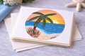 Hand-Painted Greeting Card - Sunset Escape