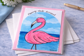 Hand-Painted Greeting Card - Flamingo Mode