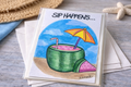 Hand-Painted Greeting Card - Sip Happens