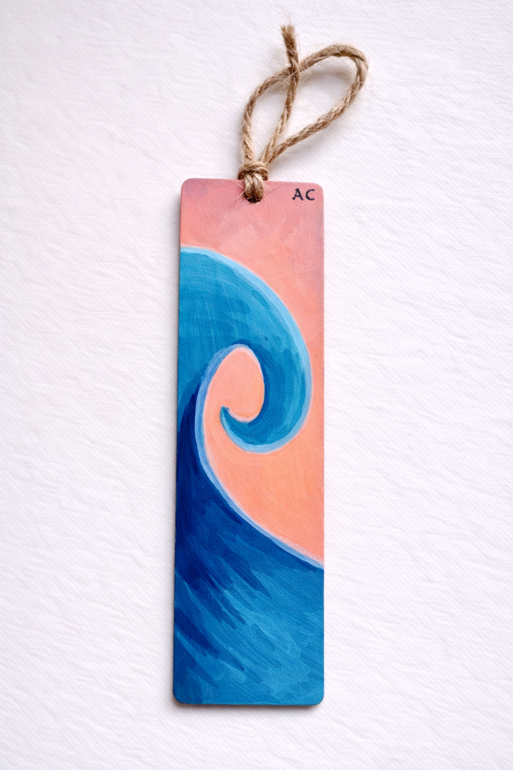 Hand-Painted Bookmark - Coast Wave