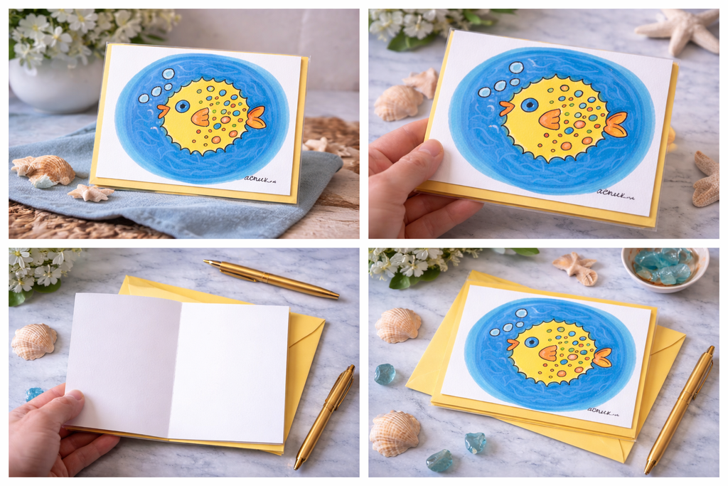 Hand-Painted Greeting Card - Keep Swimming