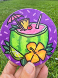 Hand-Painted Coaster – Watermelon Tropical Drink