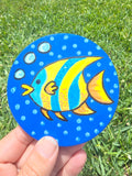 Hand-Painted Coaster – Tropical Fish