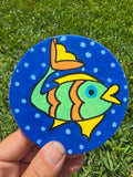 Hand-Painted Coaster – Tropical Fish