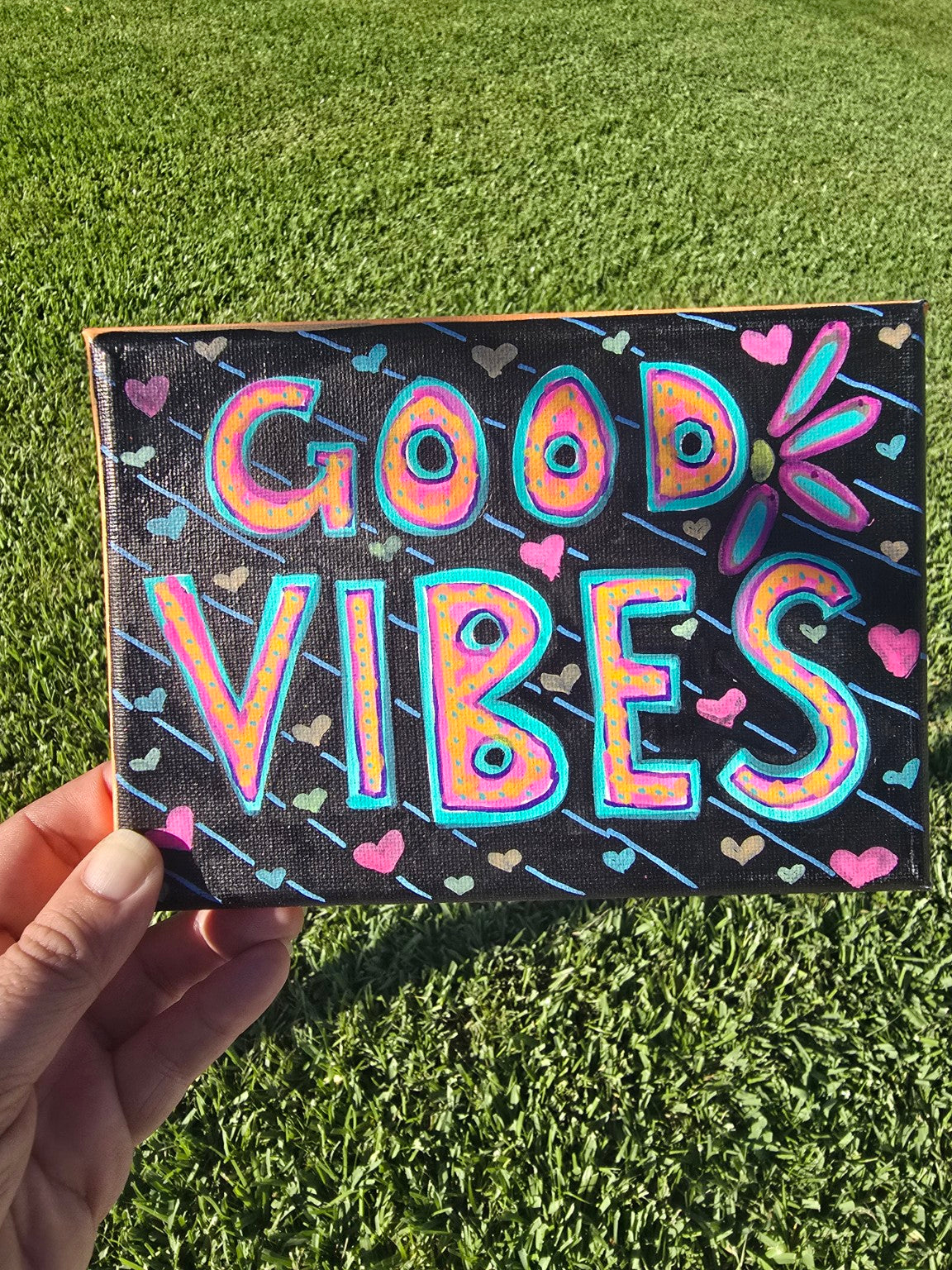 Good Vibes – Hand-Painted 5x7 Canvas
