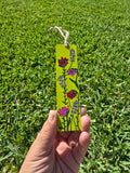 Hand-Painted Floral on Wood - Green