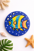 Hand-Painted 3" Circle Magnet - Angelfish