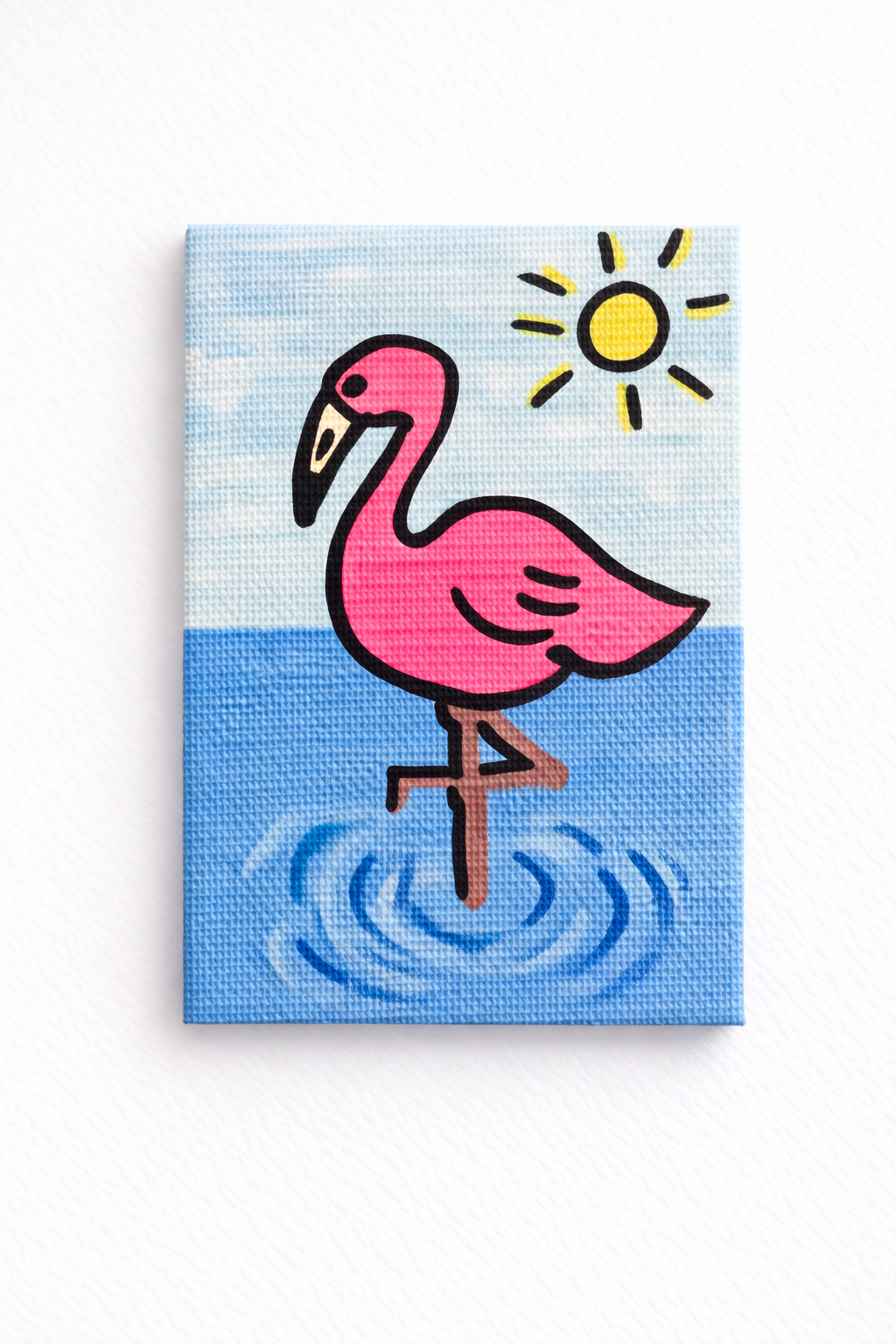Hand-Painted 2.5x3" Magnet - Coastal Pink Flamingo