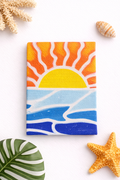 Hand-Painted 2.5x3" Magnet - Coastal Sunset Waves