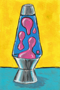 Retro Lava Lamp – Original 4x6 Painting | 100 Lil Cheeky Paintings #1