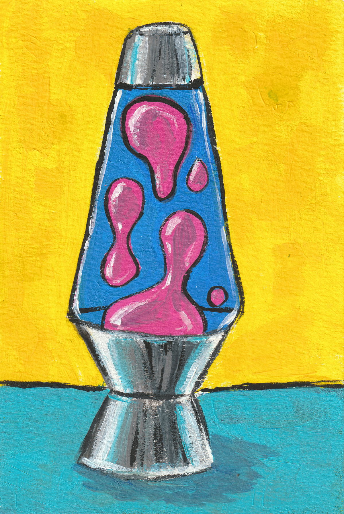 Retro Lava Lamp – Original 4x6 Painting | 100 Lil Cheeky Paintings #1