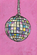 Retro Disco Ball – Original 4x6 Painting | 100 Lil Cheeky Paintings #4