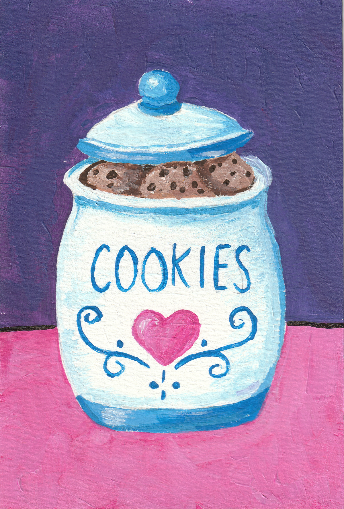 Vintage Cookie Jar – Original 4x6 Painting | 100 Lil Cheeky Paintings #7