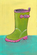 Rain Boot – Original 4x6 Painting | 100 Lil Cheeky Paintings #18