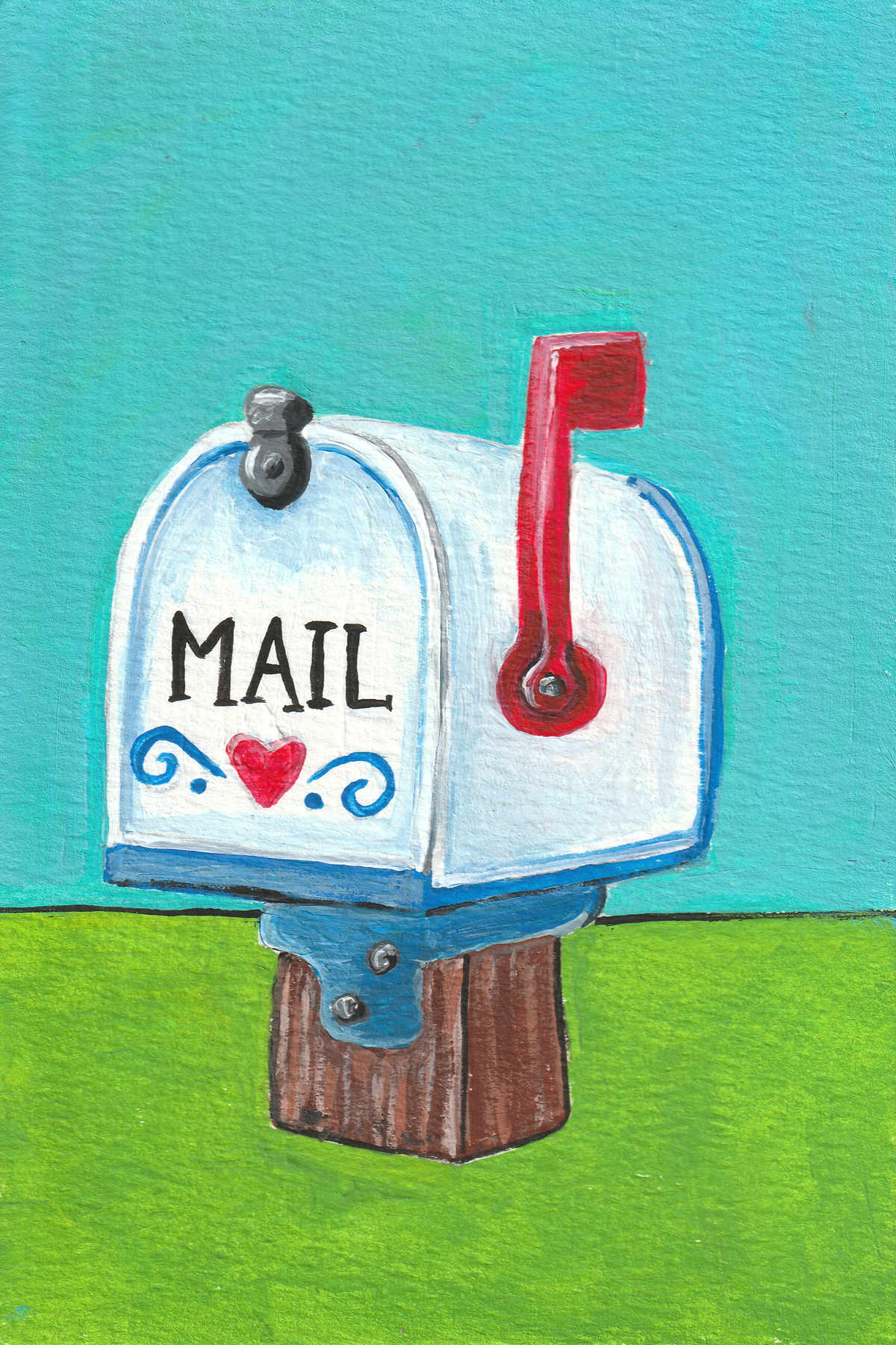 Mailbox – Original 4x6 Painting | 100 Lil Cheeky Paintings #19