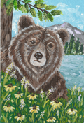 Woodland Bear – Original 4x6 Painting | 100 Lil Cheeky Paintings #26
