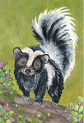 Woodland Skunk – Original 4x6 Painting | 100 Lil Cheeky Paintings #27