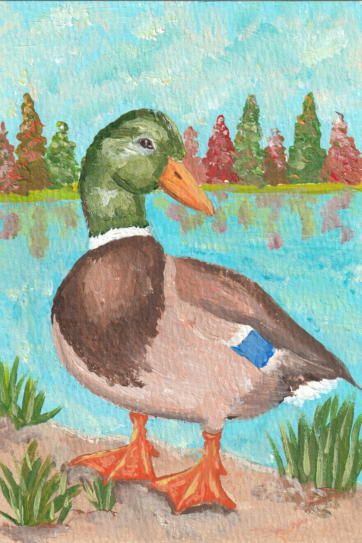 Mallard Duck – Original 4x6 Painting | 100 Lil Cheeky Paintings #28