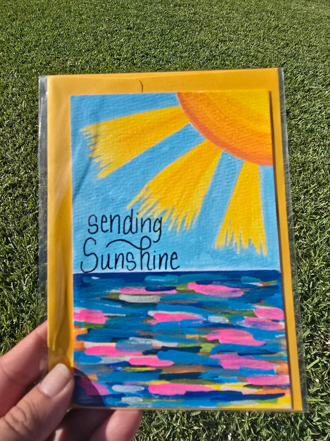 Hand-Painted Sending Sunshine Greeting Card