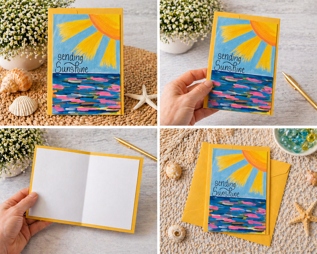 Hand-Painted Sending Sunshine Greeting Card