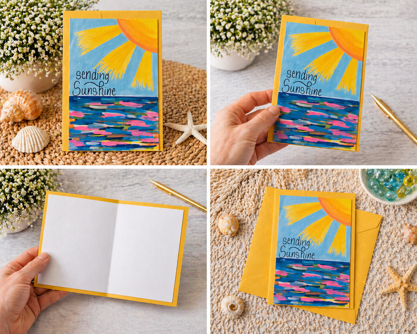 Hand-Painted Sending Sunshine Greeting Card