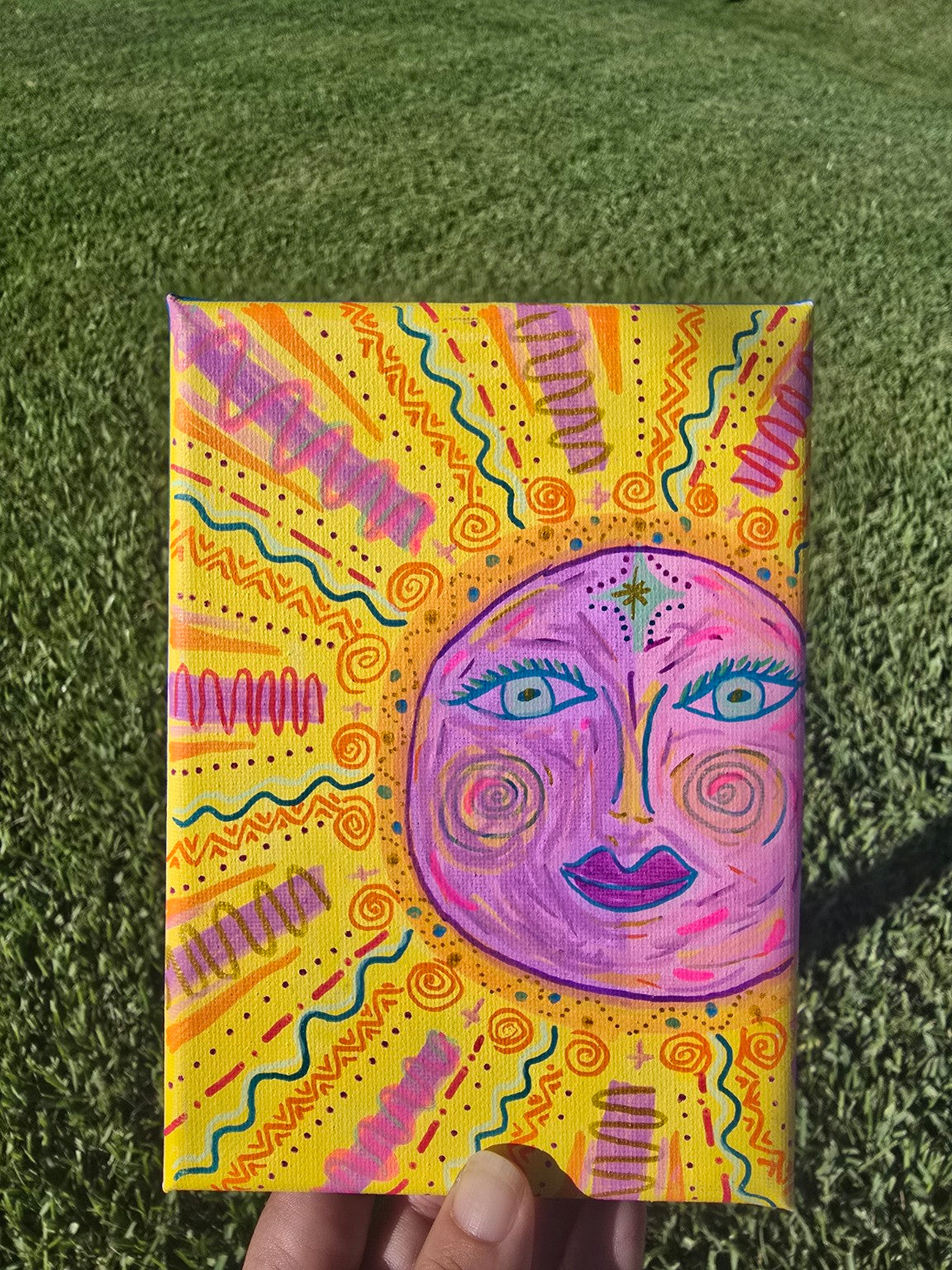 Sunshine Soul – Hand-Painted 5x7 Canvas