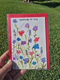 Hand-Painted “Thinking of You” Floral Greeting Card – Blank Inside