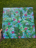 Original Canvas Art – Tropical Floral Abstract (14x14)