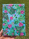 Tropical Floral Abstract Canvas Painting | Bright Pink & Green Botanical Art | Original 5x7